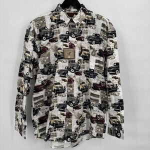 North‎ River Classic Vintage Truck Themed Cotton Shirt Men's Size Large New Dad